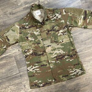 Army Comabt Uniform Coat Unisex Size Small-LONG Camo‎ Camoflauge Full Zip